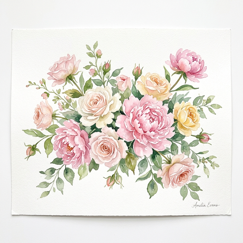 Flores en acuarela — Vanessa Atelier
